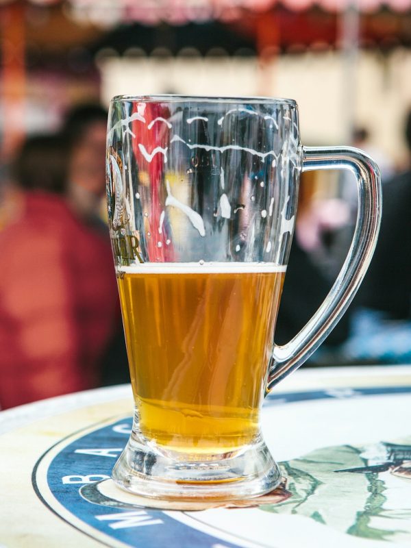 A glass of beer at the summer festival in Europe